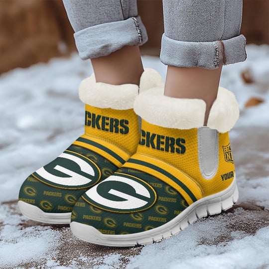 Green Bay Packers Comfy Winter Snow Boots AZDDWSB000014