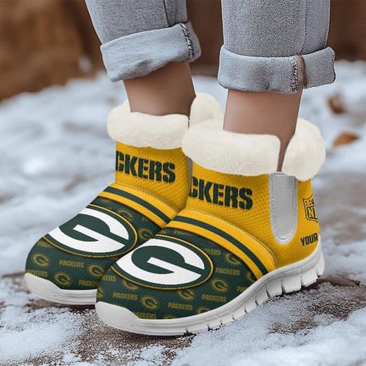 Green Bay Packers Comfy Winter Snow Boots AZDDWSB000014