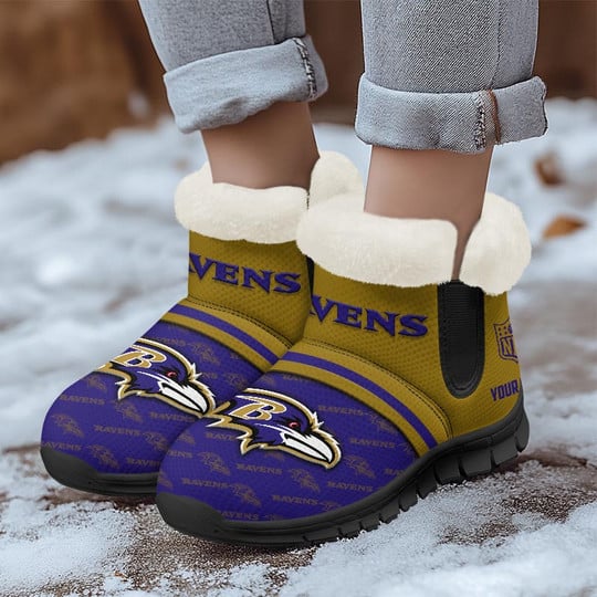 Baltimore Ravens Comfy Winter Snow Boots AZDDWSB000054