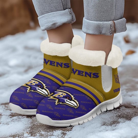 Baltimore Ravens Comfy Winter Snow Boots AZDDWSB000054