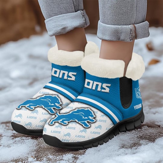 Detroit Lions Comfy Winter Snow Boots AZDDWSB000038