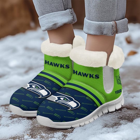 Seattle Seahawks Comfy Winter Snow Boots AZDDWSB000012