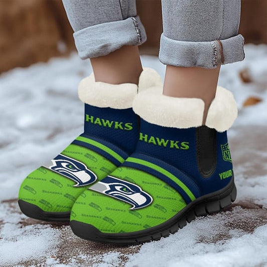 Seattle Seahawks Comfy Winter Snow Boots AZDDWSB000045