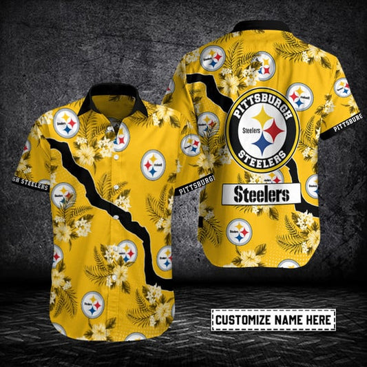 Pittsburgh Steelers Personalized Button Shirt AZCBS058