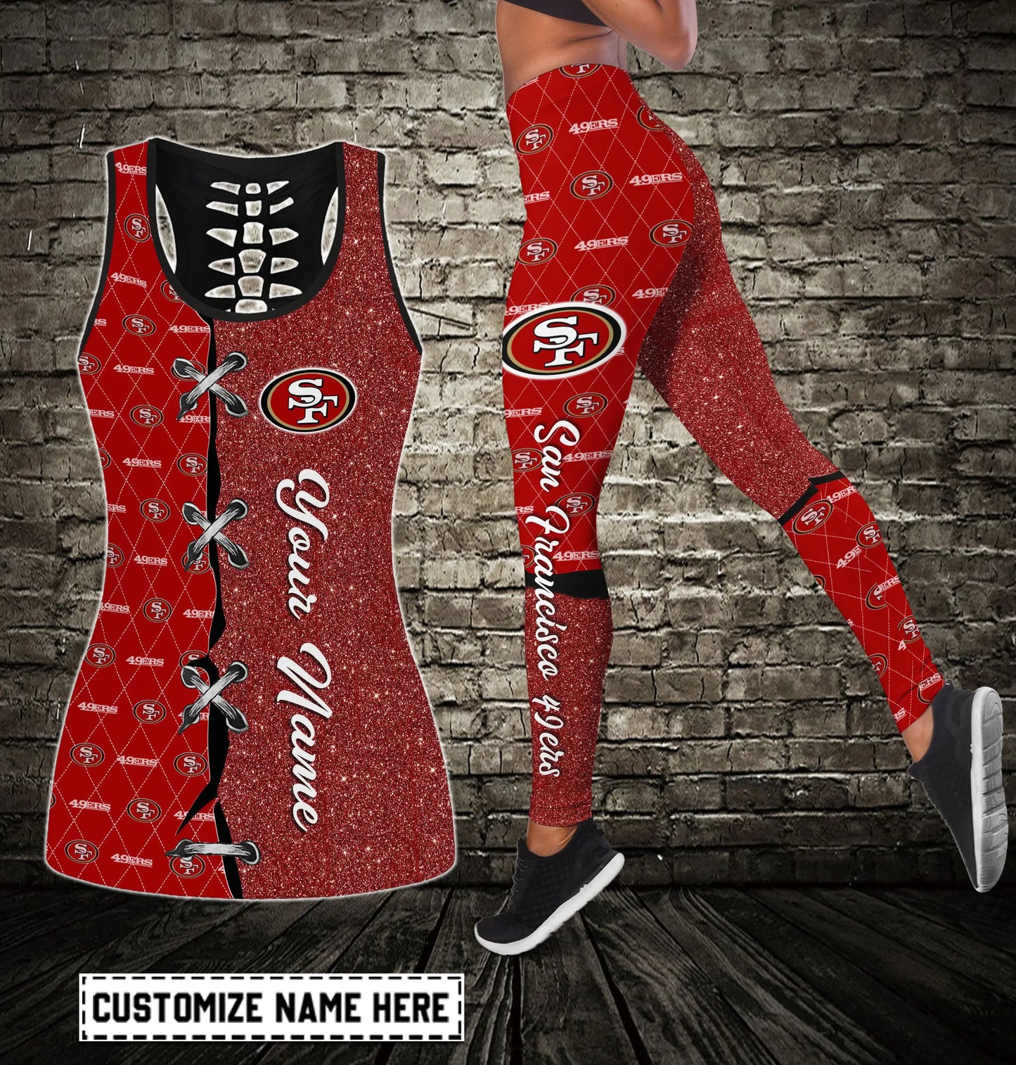 San Francisco 49ers Personalized Combo Croptop Hoodie And Leggings AZCLG215+AZC2CHD215