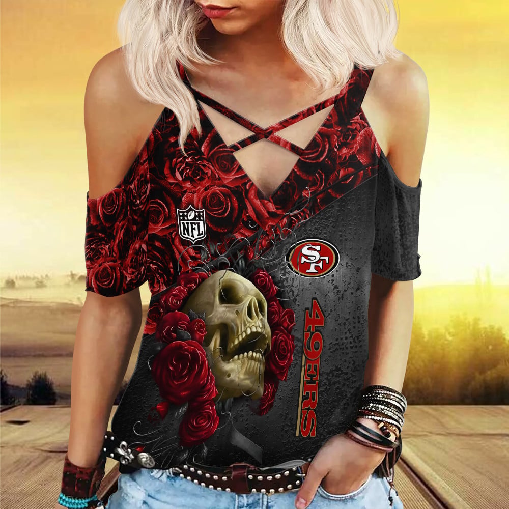 San Francisco 49ers Miss Hollow Out Blouse Shirt BGMHS037