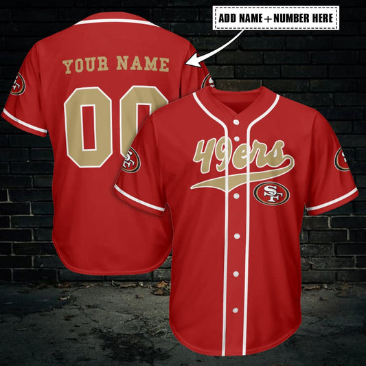 San Francisco 49ers Personalized Baseball Jersey AZCBJS307