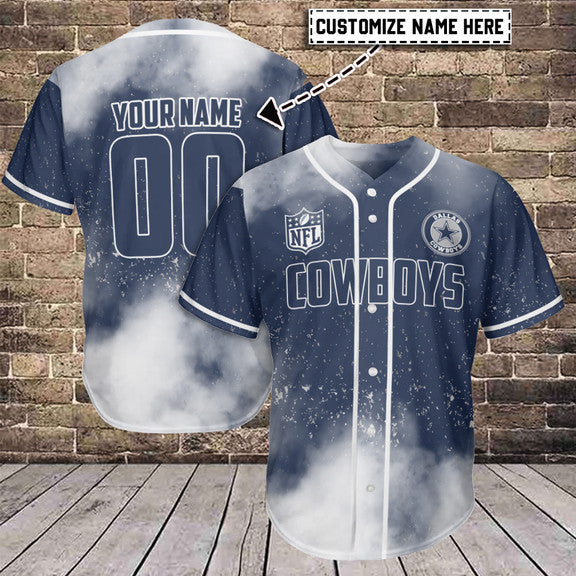Dallas Cowboys Personalized Baseball Jersey AZCBJS316