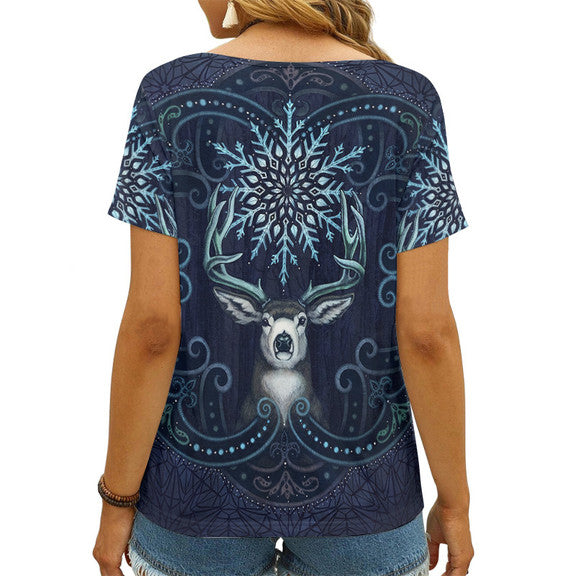 Dallas Cowboys V-neck Women T-shirt AGCWTS548
