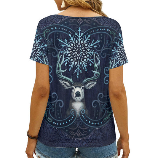 Dallas Cowboys V-neck Women T-shirt AGCWTS548
