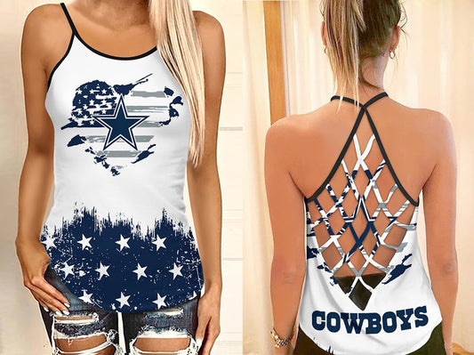 Dallas Cowboys Criss Cross Tank Top BGCCTANK148