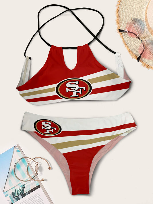 San Francisco 49ers Women’s Cami Keyhole One-piece Swimsuit BG84