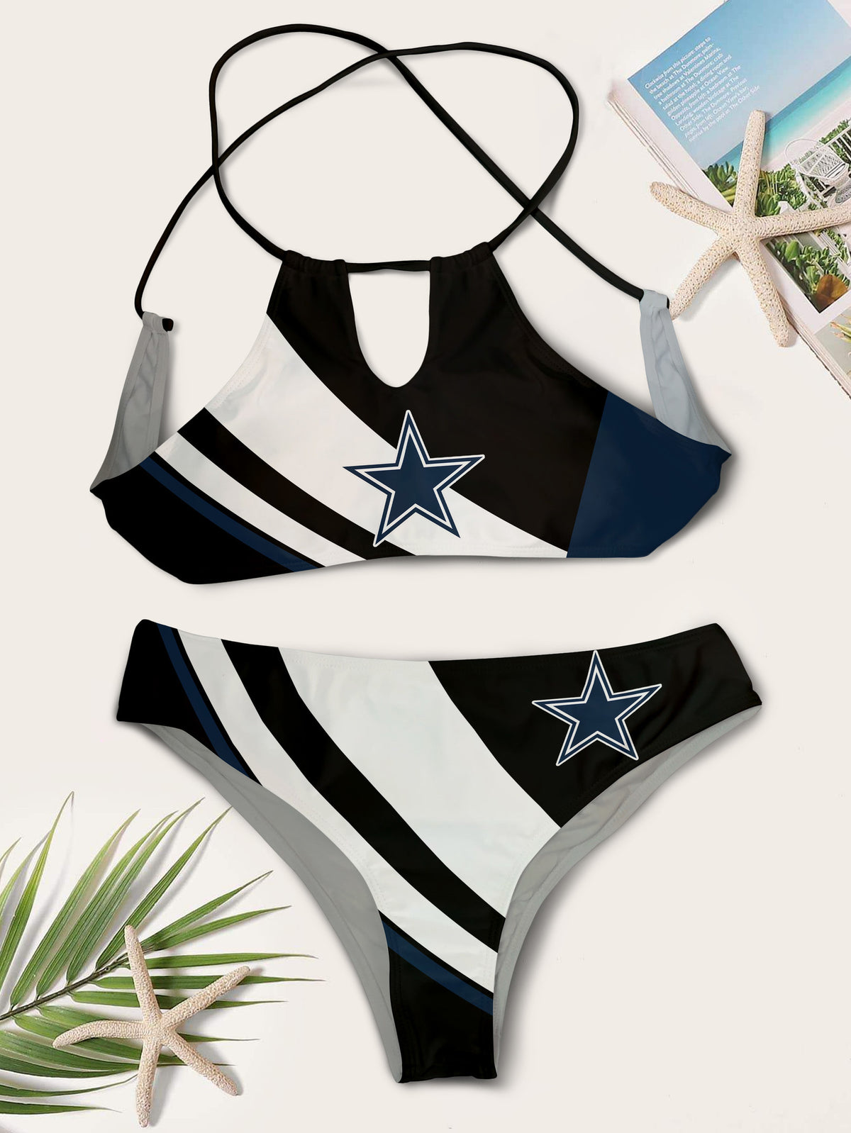 Dallas Cowboys Women’s Cami Keyhole One-piece Swimsuit BGCMSS096