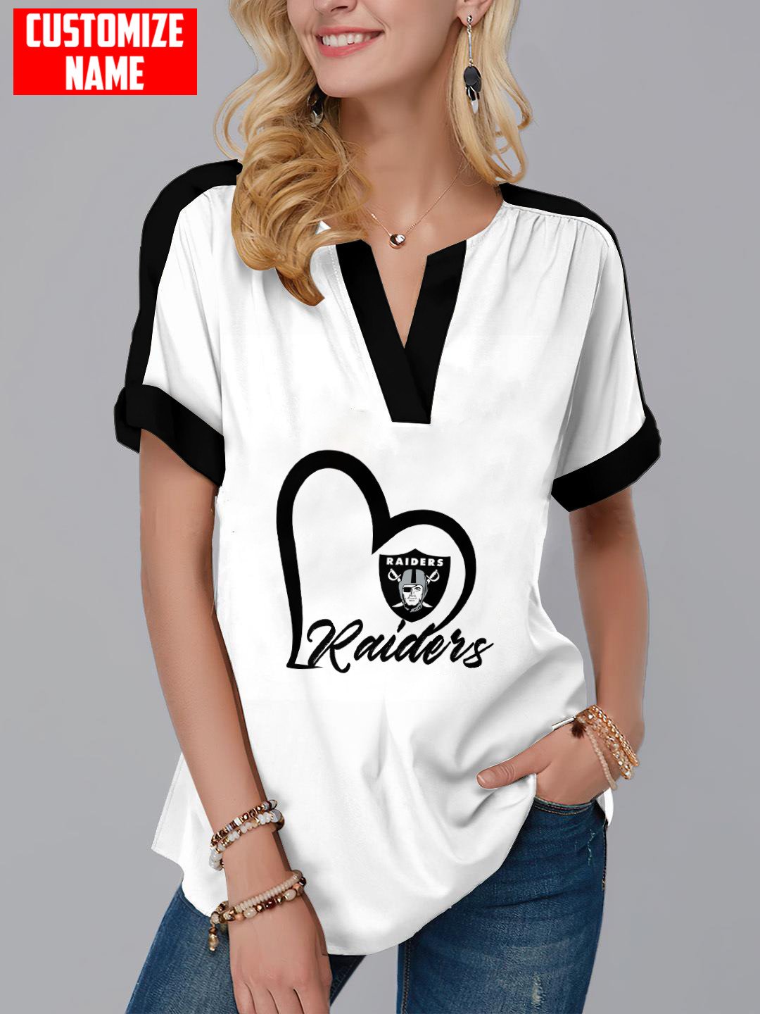 Pittsburgh Steelers Personalized Fashion Short Sleeve V-Neck Shirt AZSSV151