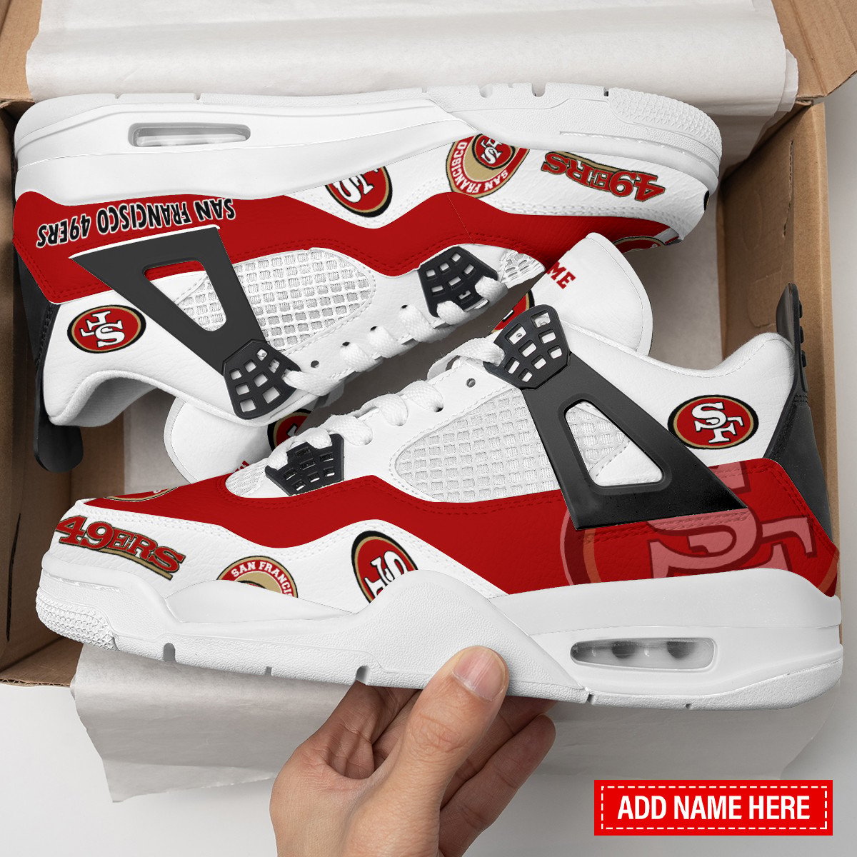 San Francisco 49ers Personalized AJ4 Sneaker BGAJ4S355