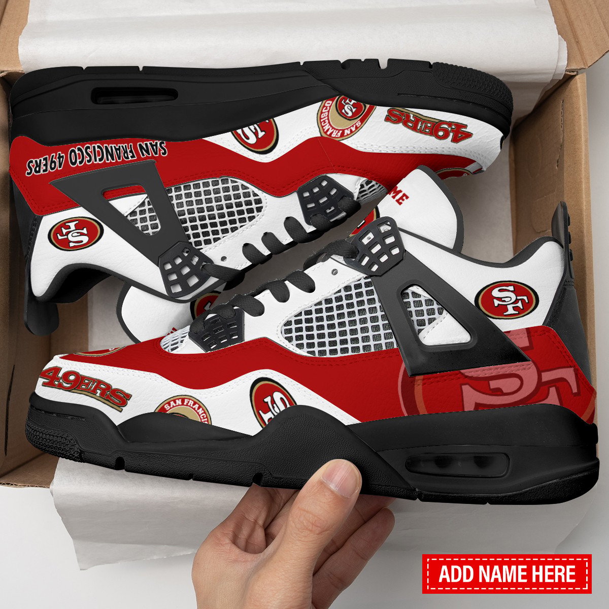 San Francisco 49ers Personalized AJ4 Sneaker BGAJ4S355