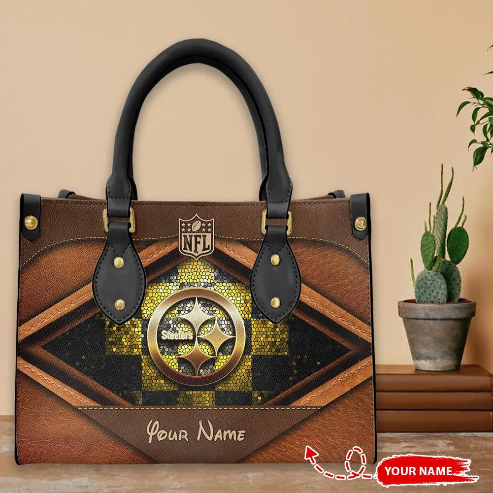 Pittsburgh Steelers Personalized Leather Hand Bag BBLTHB868