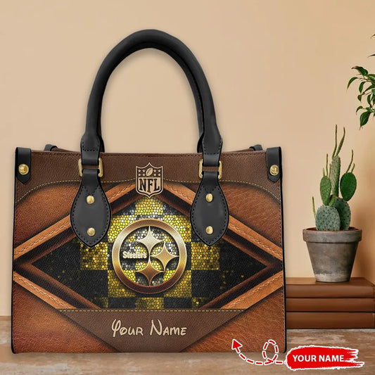 Pittsburgh Steelers Personalized Leather Hand Bag BBLTHB868