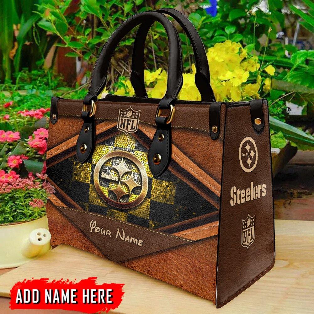 Pittsburgh Steelers Personalized Leather Hand Bag BBLTHB868