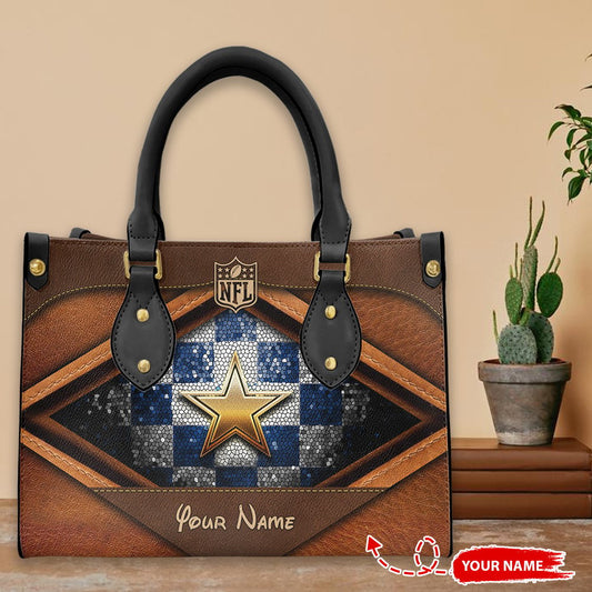 Dallas Cowboys Personalized Leather Hand Bag BBLTHB866