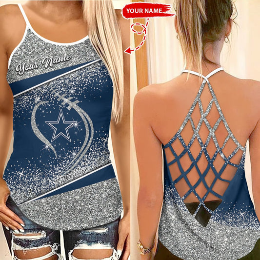 Dallas Cowboys Personalized Criss Cross Tank Top BGCCTANK169