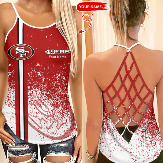 San Francisco 49ers Personalized Criss Cross Tank Top BGCCTANK167