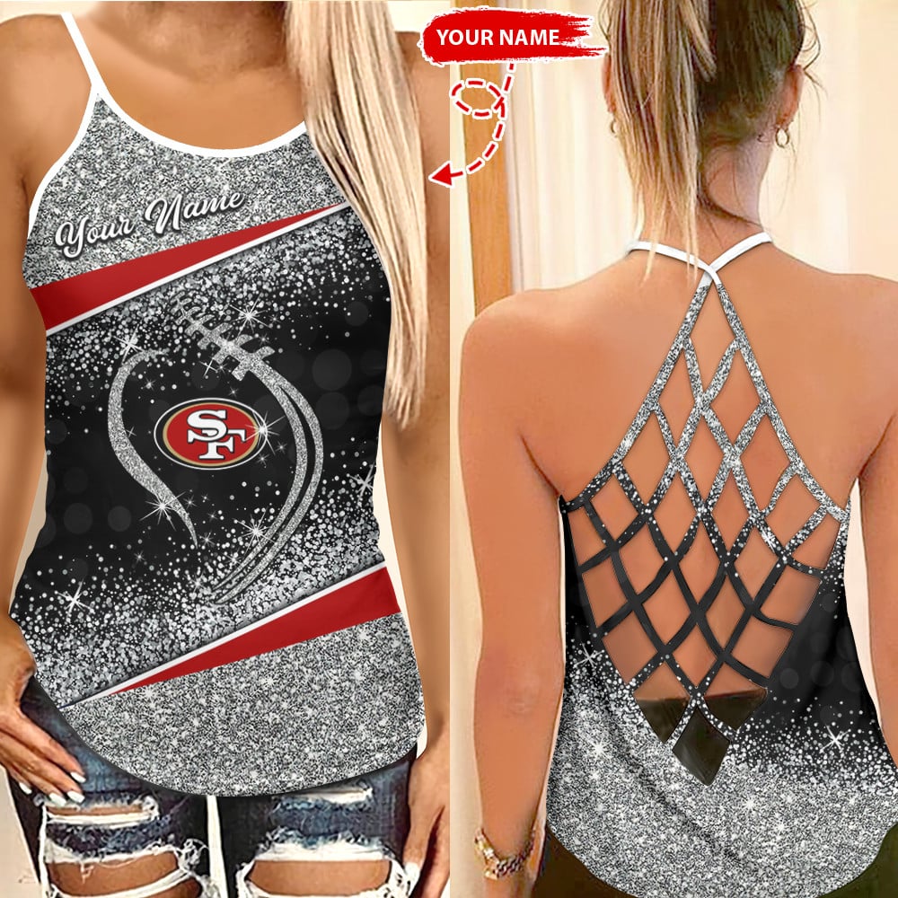 San Francisco 49ers Personalized Criss Cross Tank Top BGCCTANK165