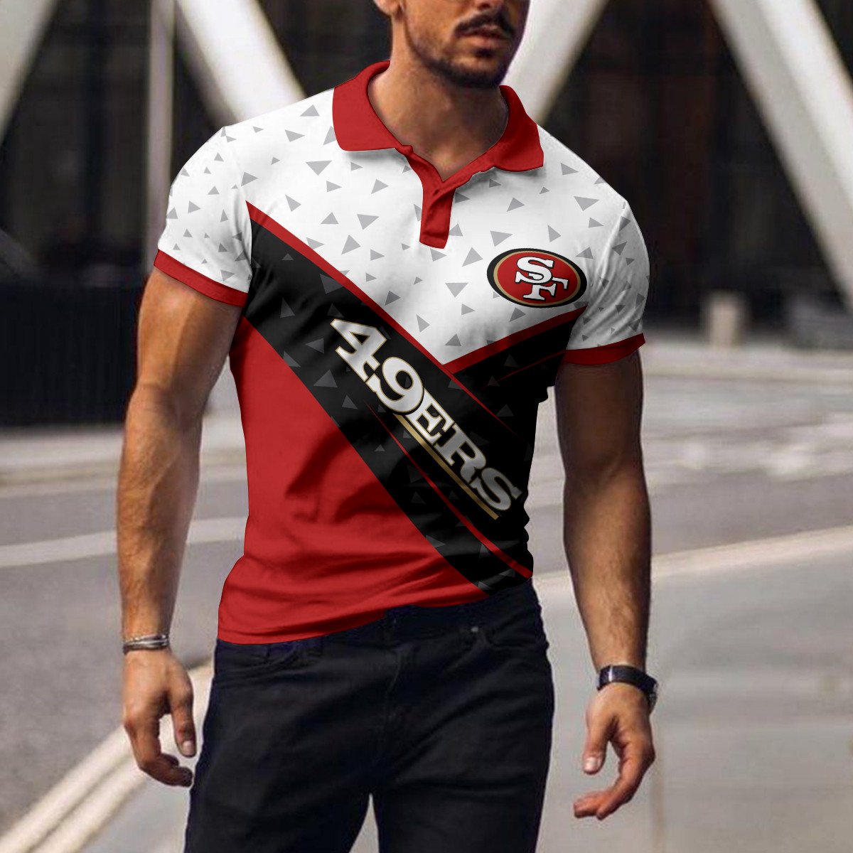 San Francisco 49ers Polo T-shirt BGPLS122