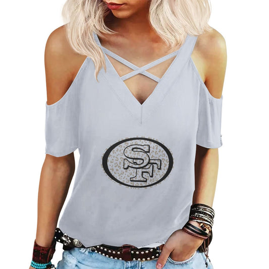 San Francisco 49ers Miss Hollow Out Blouse Shirt BGMHS058