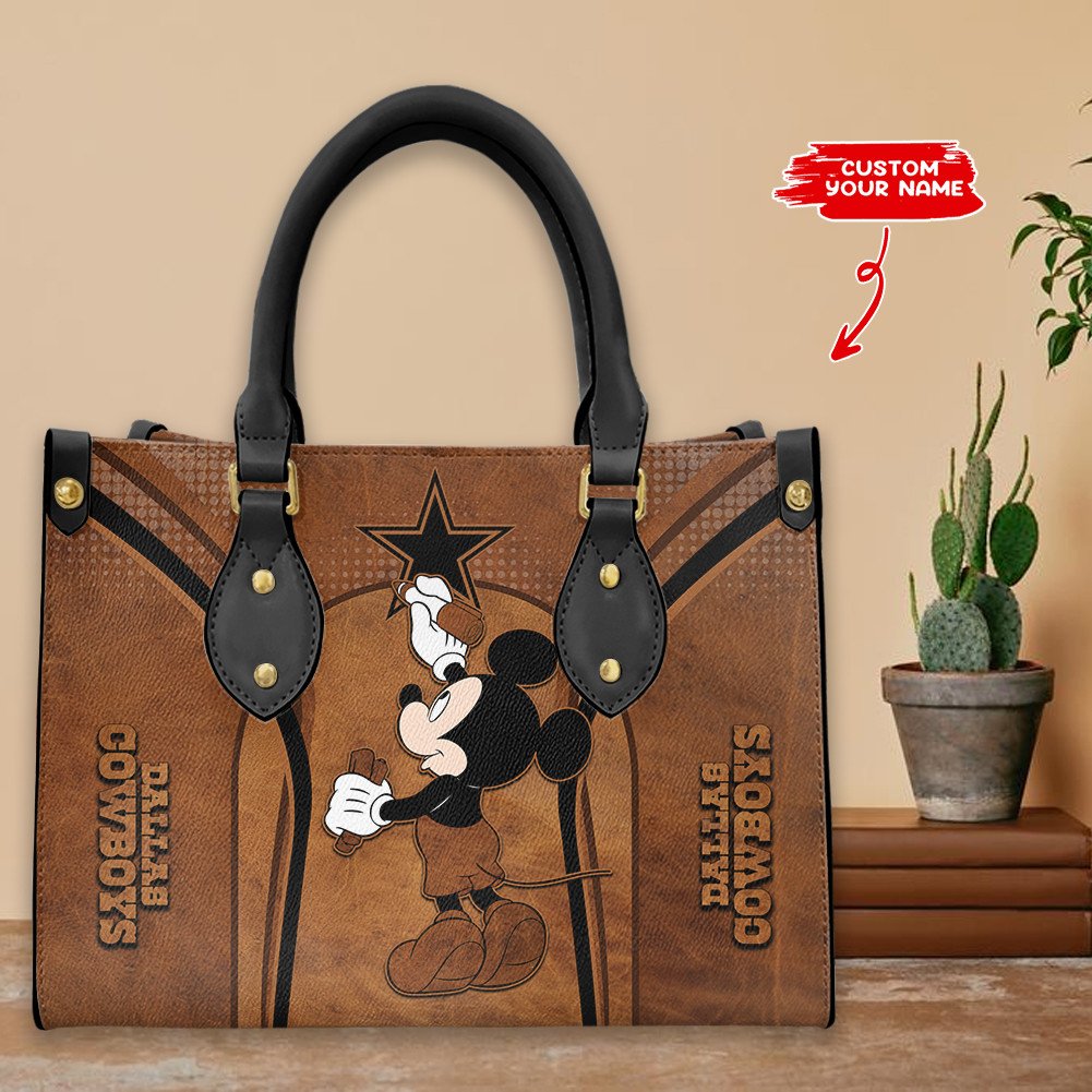 Dallas Cowboys Personalized Leather Hand Bag BBLTHB871
