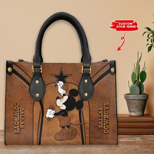 Dallas Cowboys Personalized Leather Hand Bag BBLTHB871