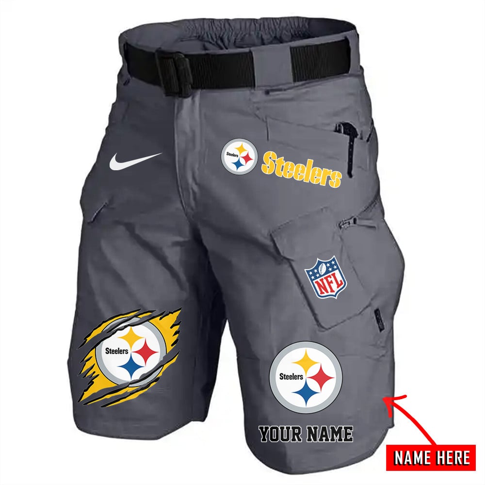 Pittsburgh Steelers Limited Edition Front Pockets Men Shorts (Belt Not Included) AZBTFPMS000081