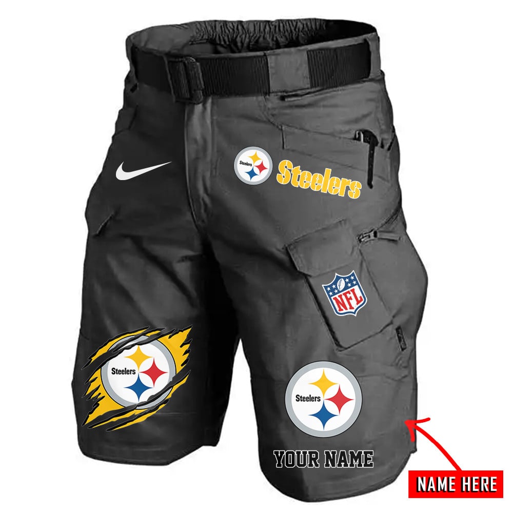Pittsburgh Steelers Limited Edition Front Pockets Men Shorts (Belt Not Included) AZBTFPMS000081