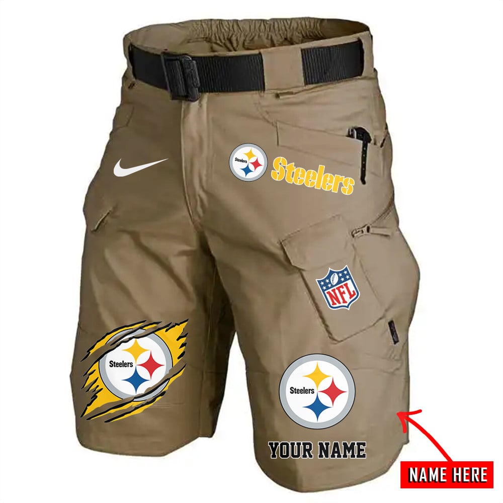 Pittsburgh Steelers Limited Edition Front Pockets Men Shorts (Belt Not Included) AZBTFPMS000081