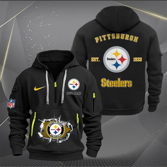 Pittsburgh Steelers  New Personalized Quarter Zip Hoodie Limited Edition AZBTQZH000137
