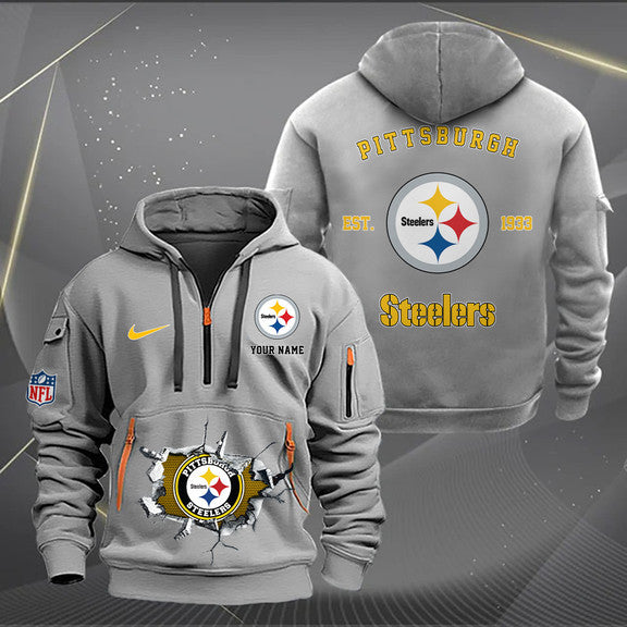 Pittsburgh Steelers  New Personalized Quarter Zip Hoodie Limited Edition AZBTQZH000137