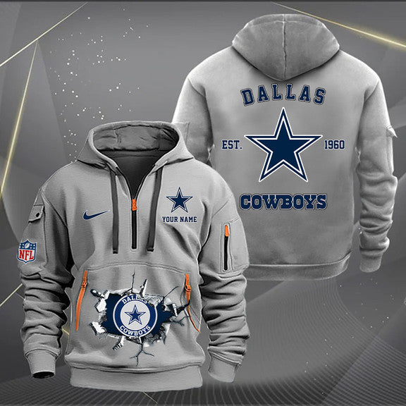 Dallas Cowboys  New Personalized Quarter Zip Hoodie Limited Edition AZBTQZH000132