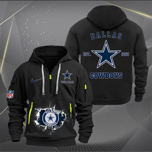 Dallas Cowboys  New Personalized Quarter Zip Hoodie Limited Edition AZBTQZH000132