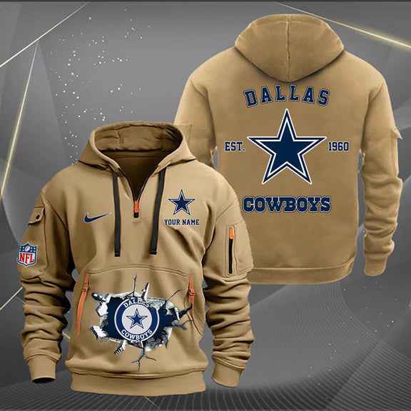 Dallas Cowboys  New Personalized Quarter Zip Hoodie Limited Edition AZBTQZH000132