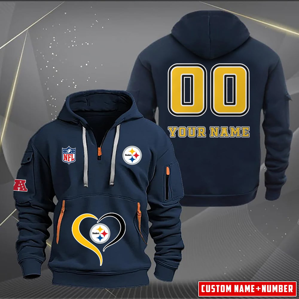 Pittsburgh Steelers  New Personalized Quarter Zip Hoodie Limited Edition AZBTQZH000127