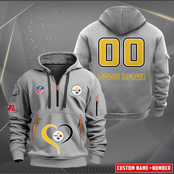 Pittsburgh Steelers  New Personalized Quarter Zip Hoodie Limited Edition AZBTQZH000127