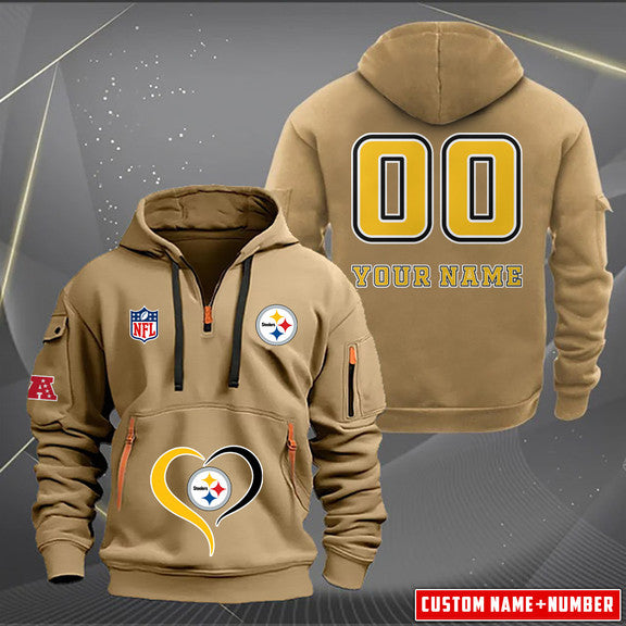 Pittsburgh Steelers  New Personalized Quarter Zip Hoodie Limited Edition AZBTQZH000127