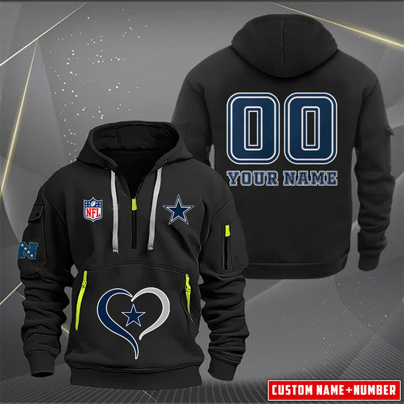 Dallas Cowboys  New Personalized Quarter Zip Hoodie Limited Edition AZBTQZH000145