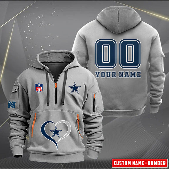 Dallas Cowboys  New Personalized Quarter Zip Hoodie Limited Edition AZBTQZH000145
