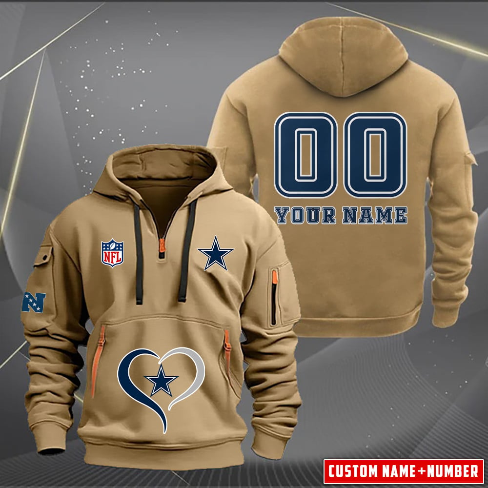 Dallas Cowboys  New Personalized Quarter Zip Hoodie Limited Edition AZBTQZH000145