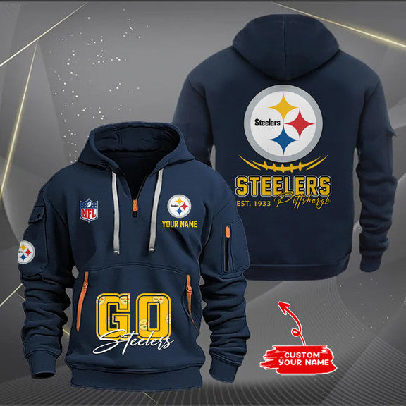Pittsburgh Steelers  New Personalized Quarter Zip Hoodie Limited Edition AZBTQZH000166