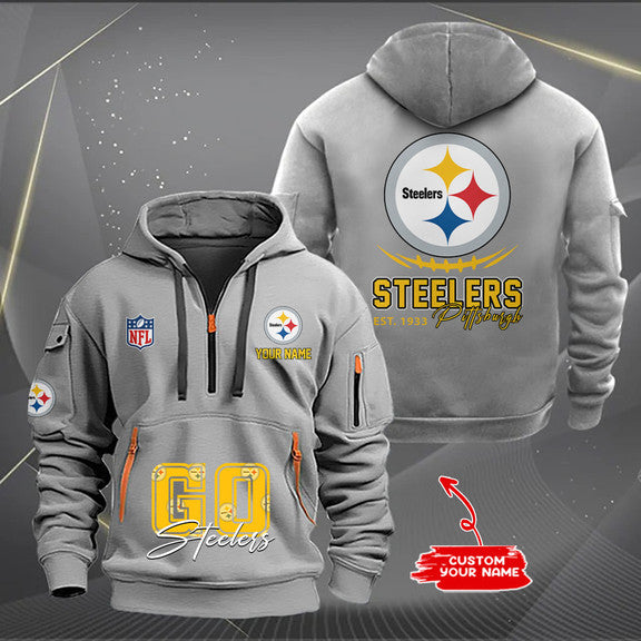 Pittsburgh Steelers  New Personalized Quarter Zip Hoodie Limited Edition AZBTQZH000166