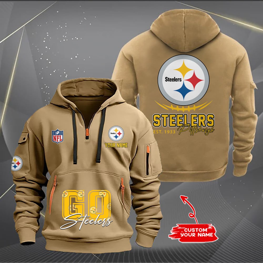 Pittsburgh Steelers  New Personalized Quarter Zip Hoodie Limited Edition AZBTQZH000166