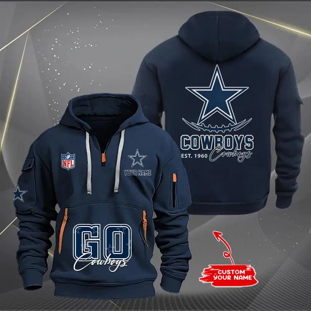 Dallas Cowboys  New Personalized Quarter Zip Hoodie Limited Edition AZBTQZH000157