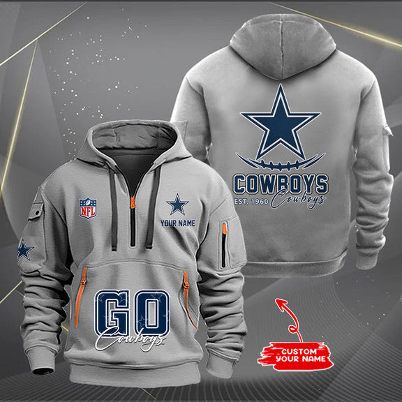 Dallas Cowboys  New Personalized Quarter Zip Hoodie Limited Edition AZBTQZH000157